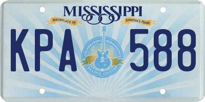 MS license plate KPA588