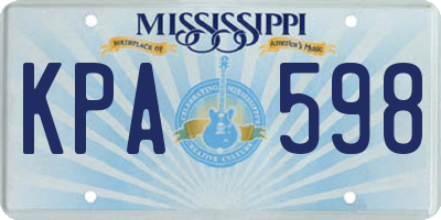 MS license plate KPA598
