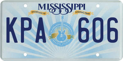 MS license plate KPA606