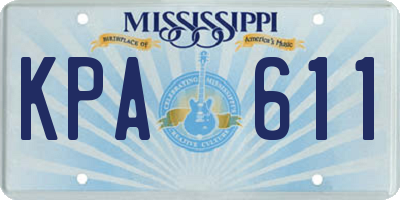 MS license plate KPA611