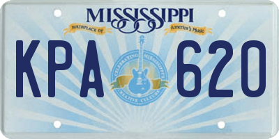 MS license plate KPA620