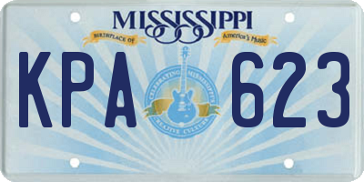 MS license plate KPA623
