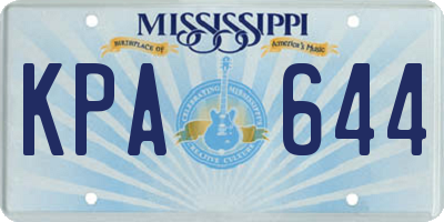 MS license plate KPA644