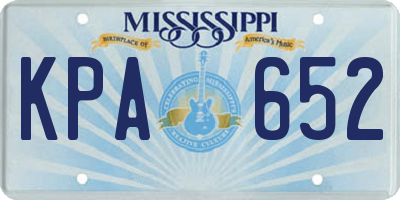 MS license plate KPA652