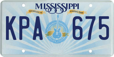 MS license plate KPA675