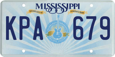 MS license plate KPA679