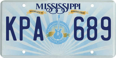 MS license plate KPA689