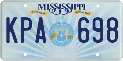 MS license plate KPA698