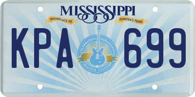 MS license plate KPA699
