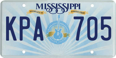 MS license plate KPA705