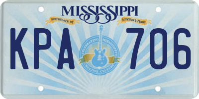 MS license plate KPA706