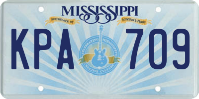 MS license plate KPA709