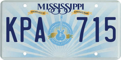 MS license plate KPA715