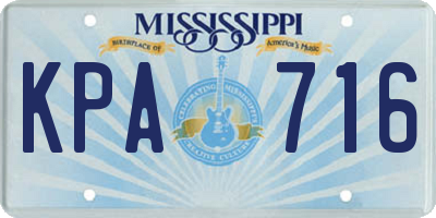 MS license plate KPA716