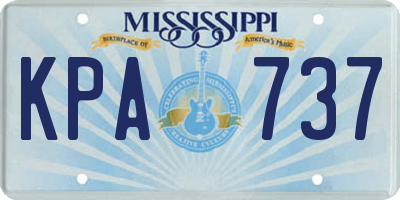 MS license plate KPA737