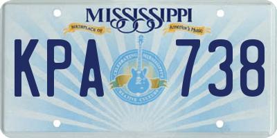 MS license plate KPA738