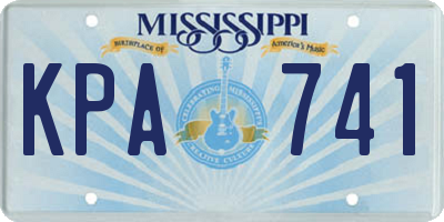 MS license plate KPA741