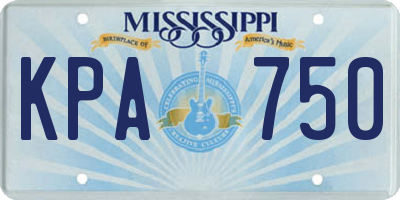 MS license plate KPA750