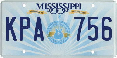 MS license plate KPA756