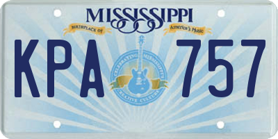 MS license plate KPA757