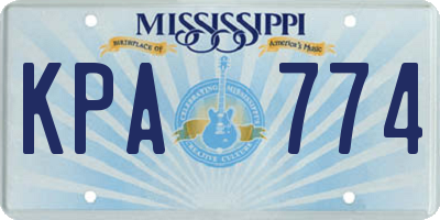 MS license plate KPA774