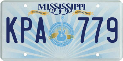 MS license plate KPA779