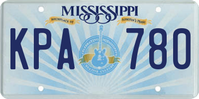 MS license plate KPA780
