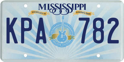 MS license plate KPA782