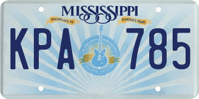 MS license plate KPA785