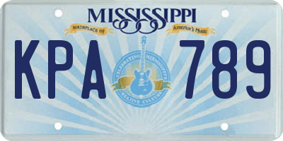 MS license plate KPA789