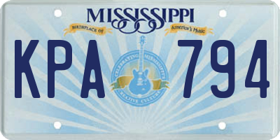 MS license plate KPA794