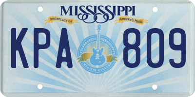 MS license plate KPA809