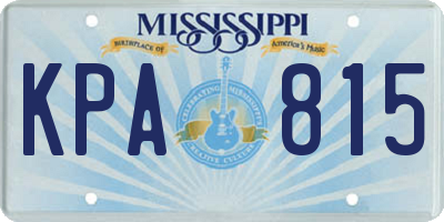 MS license plate KPA815