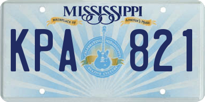 MS license plate KPA821
