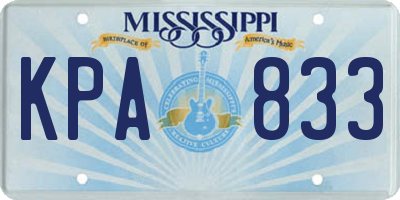 MS license plate KPA833