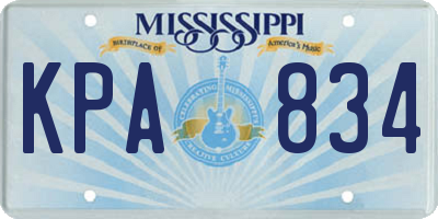 MS license plate KPA834