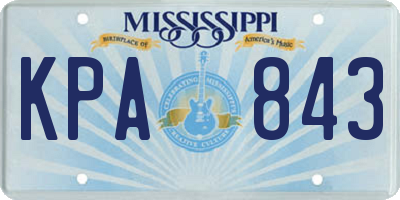 MS license plate KPA843