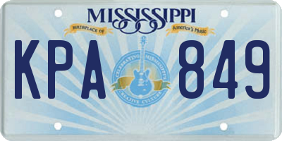 MS license plate KPA849