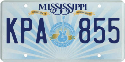 MS license plate KPA855