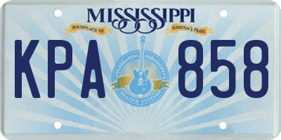 MS license plate KPA858