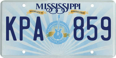 MS license plate KPA859