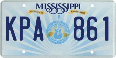 MS license plate KPA861