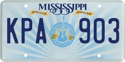 MS license plate KPA903