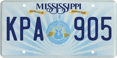 MS license plate KPA905