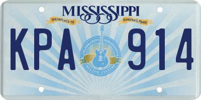 MS license plate KPA914