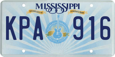 MS license plate KPA916