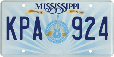 MS license plate KPA924