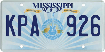 MS license plate KPA926