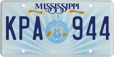 MS license plate KPA944