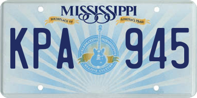 MS license plate KPA945
